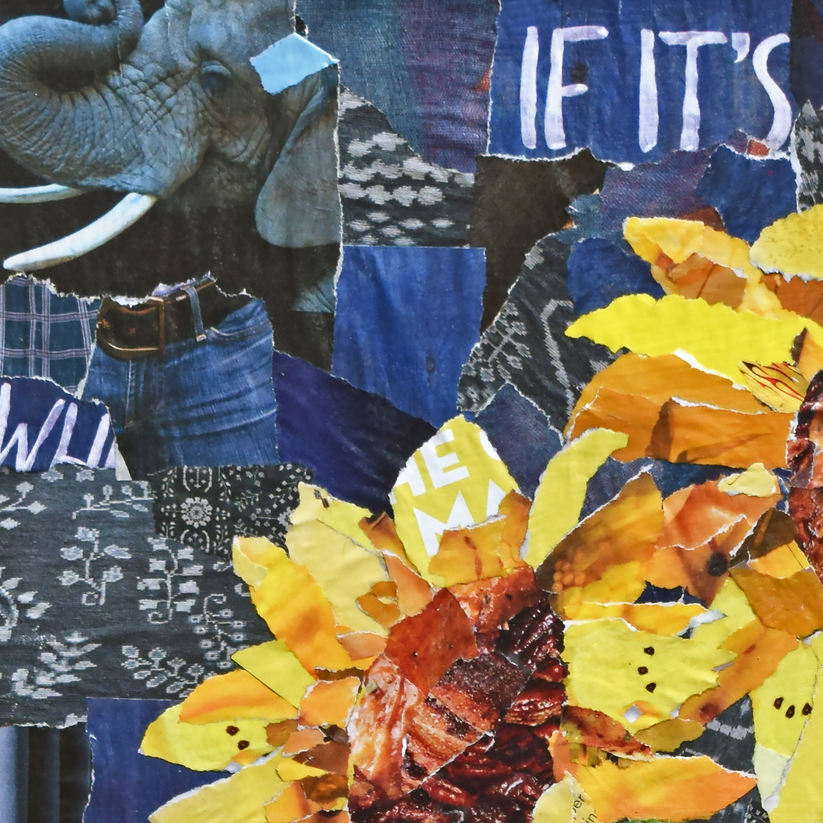 Paper Collage of Sunflowers in a Vase by Akron Artist Deborah Shapiro ...